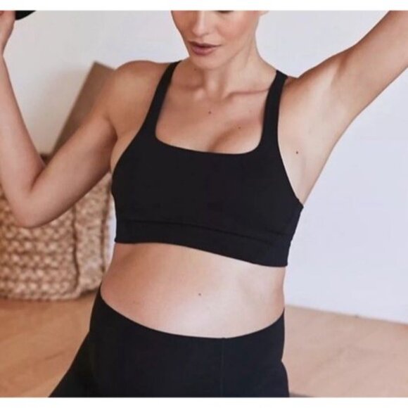 NWT $68 Free People X Hatch Maternity Bra Small Black Never Better Square Neck - Picture 4 of 13